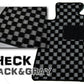 トヨタ アクア NHP10 純正仕様フロアマット（前部・後部座席分３枚セット）【チェック黒×グレー 送料無料】◆車種別設計 カーマット 車 フロアカーペット